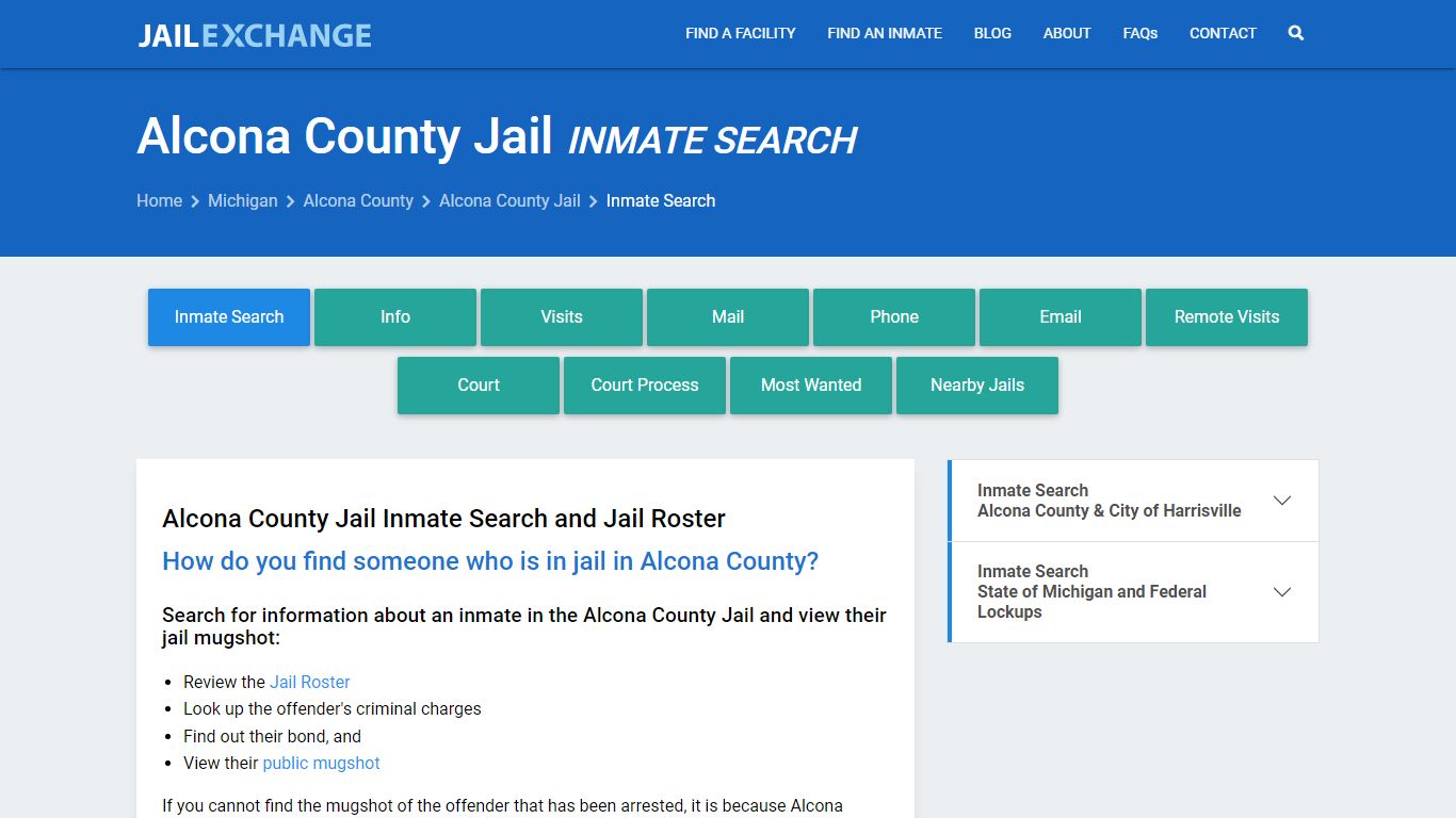 Inmate Search: Roster & Mugshots - Alcona County Jail, MI