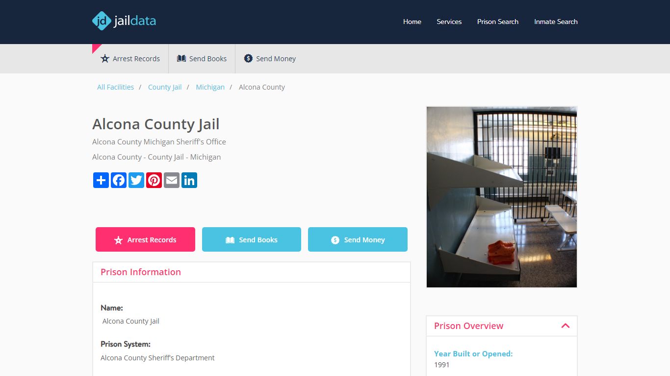 Alcona County Jail Inmate Search and Prisoner Info - Harrisville, MI